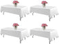 4 Pack White Rectangle Tablecloth 60 x 102 Inch for 6 FT Tables, Wrinkle Resistant Washable Polyester Table Cover for Wedding Dining Buffet Parties and Camping, Mantel Blanco Para Mesa Rectangular