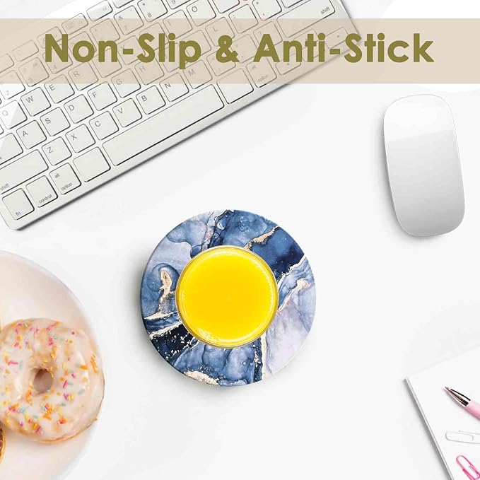 Drink Coasters with Holder 6 Pack, Ceramic Marble Style, Absorbent Abstract - Image 6