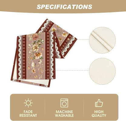 Artoid Mode 210 GSM Fall Table Runner 13x36 Inch Home Party Decor | Brown - Image 5