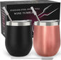 CHILLOUT LIFE 12 oz Stainless Steel Wine Tumblers 2 Pack by CHILLOUTLIFE