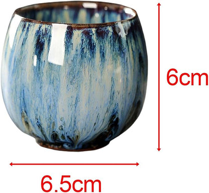 2X Ceramic Mug Tea Set Cups Chinese Cup Coffee Cup Handmade Handleless Ceramics - Image 3