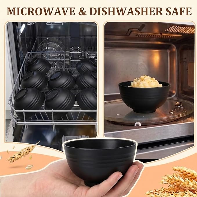 PYRMONT Unbreakable 10 OZ Bowls Wheat Straw Bowls Set of 8 Alternative Plastic - Image 7
