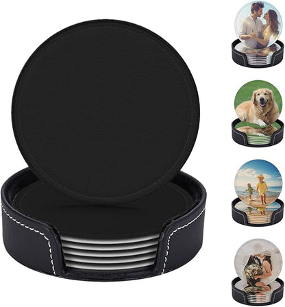 Custom Coasters Set of 6 Leather Coaster by YHPHRTA