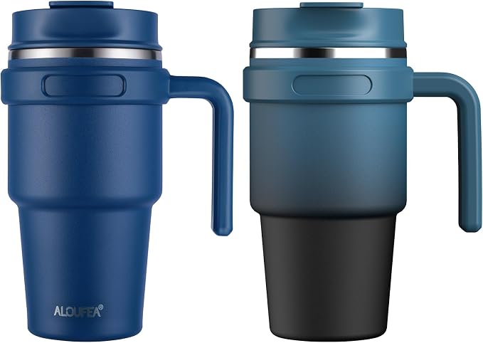 20 oz Insulated Travel Coffee Mug Tumbler by ALOUFEA