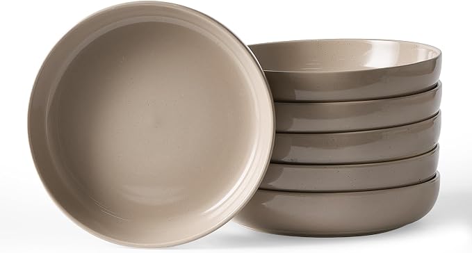 famiware Milkyway 33 oz Pasta Bowls Set of 6, Cinnamon Brown | by Famiware