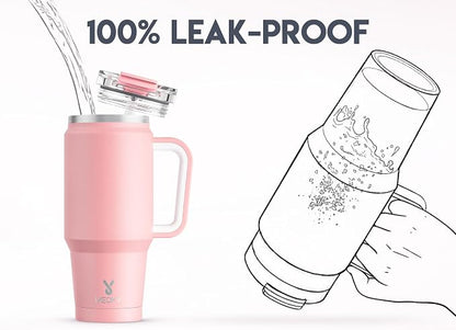 Meoky 32 oz Tumbler with Handle, Insulated Tumbler with Lid and Straw, - Image 3