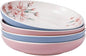 Bico Spring Sakura Pasta Bowls, 35oz Salad Bowl Set of 4, Large Ceramic Serving by Bico