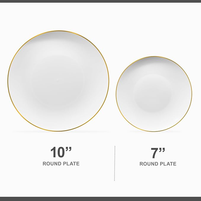 PLASTICPRO White Plastic Design Party Plates Premium heavyweight Elegant - Image 4