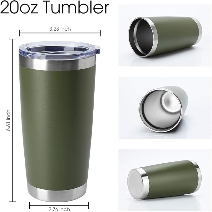 HASLE OUTFITTERS 20oz Stainless Steel Tumblers Bulk, Insulated Travel Cup - Image 2