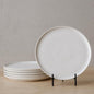 WENSHUO Dinner Plates Set of 6, Chip and Scratch Resistant (Nacre White, 8.5 Inch)