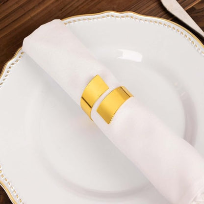 Efavormart 4 Pack | Shiny Gold Metal Scroll Wrap Cuff Band Napkin Rings - Image 6