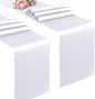 VACVELT White Satin Table Runners, 12x72 Inch, 2 Pack, Scalloped Edge | Silky by VACVELT