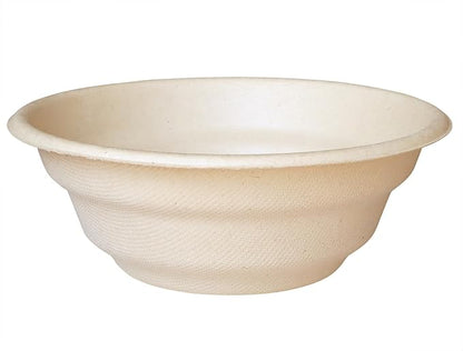 GreenWorks 100 Count 36 OZ Large Compostable Bowls, Natural Unbleached Biodegradable Bagasse and Bamboo fiber Paper Bowls