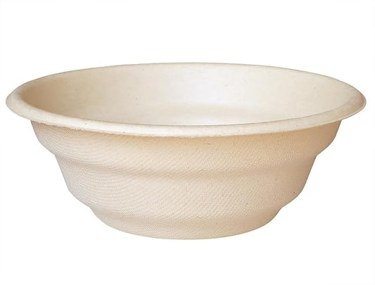 GreenWorks 100 Count 36 OZ Large Compostable Bowls, Natural Unbleached Biodegradable Bagasse and Bamboo fiber Paper Bowls