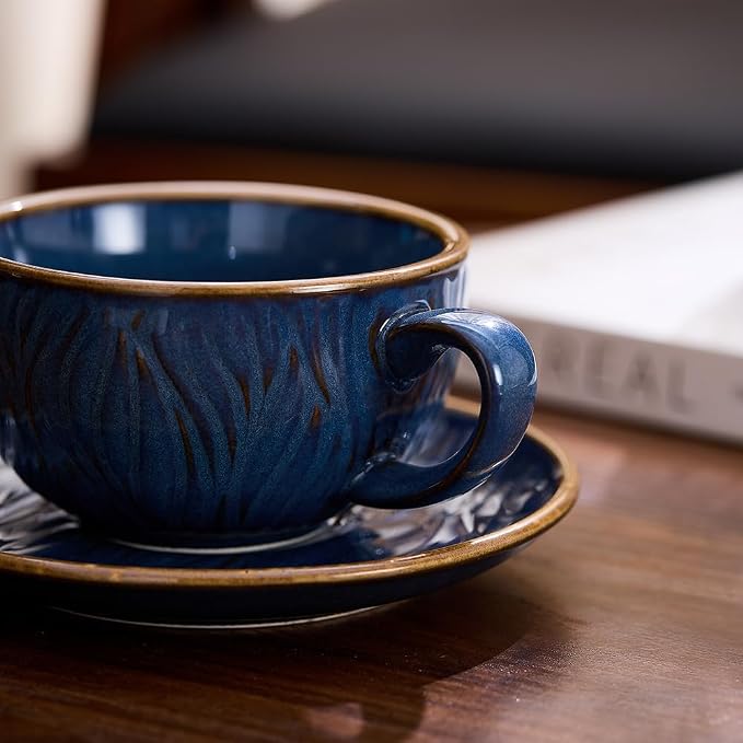 Coffeezone Vintage Design 12 oz Ceramic Latte Art Cappuccino Barista Cup - Image 3