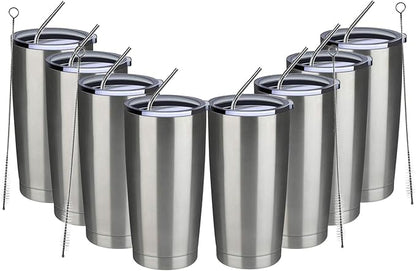MEWAY 20oz Tumbler 8 Pack Double Wall Vacuum Insulated Travel Mug Bulk by MEWAY