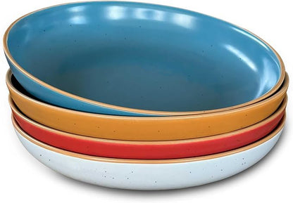 Mora Ceramic Artisan Matte Large Pasta Bowls 30oz, etc Kitchen Plate/Wide Bowl by MORA
