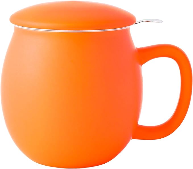 Yundu 12 OZ Matte Orange Ceramics Teacup by YunduHome