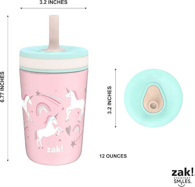 Zak Designs Fanciful Unicorn Kelso 12oz Leak-Proof Toddler Straw Cup - Image 8