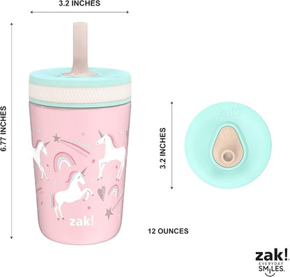 Zak Designs Fanciful Unicorn Kelso 12oz Leak-Proof Toddler Straw Cup - Image 8
