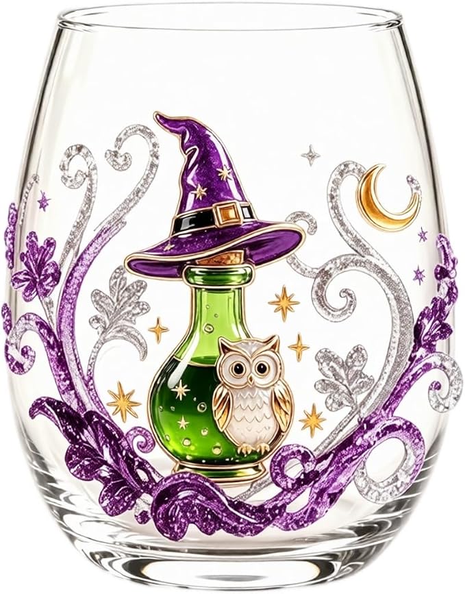Halloween Printed Glass Cup, Ghost Pumpkin Themed Handleless Water Tumbler 15oz by Unknown