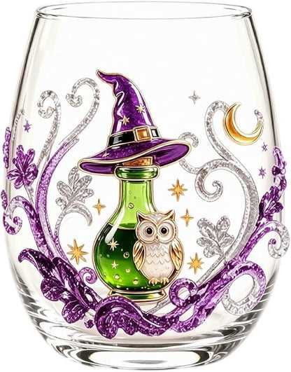Halloween Printed Glass Cup, Ghost Pumpkin Themed Handleless Water Tumbler 15oz by Unknown