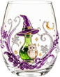 Halloween Printed Glass Cup, Ghost Pumpkin Themed Handleless Water Tumbler 15oz by Unknown