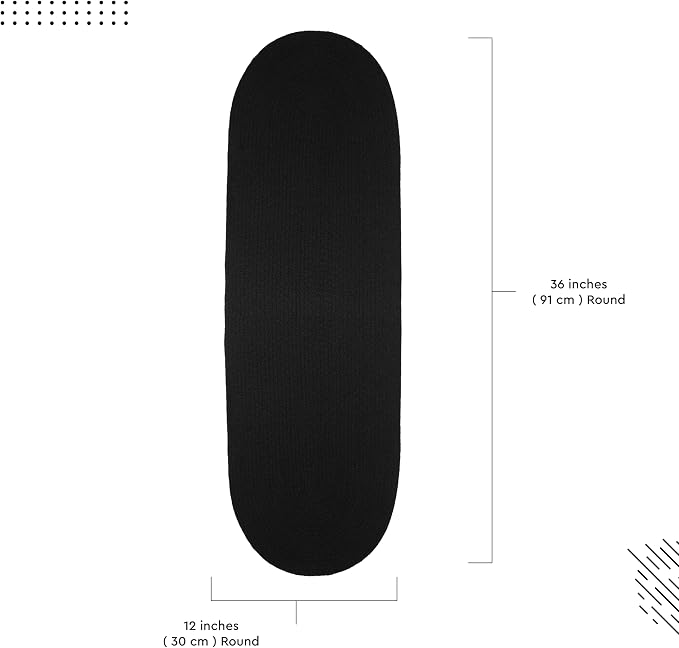 Encasa XO Table Runner, Handmade Ribbed Cotton 12"x36" | Black, Heat & Scratch - Image 5