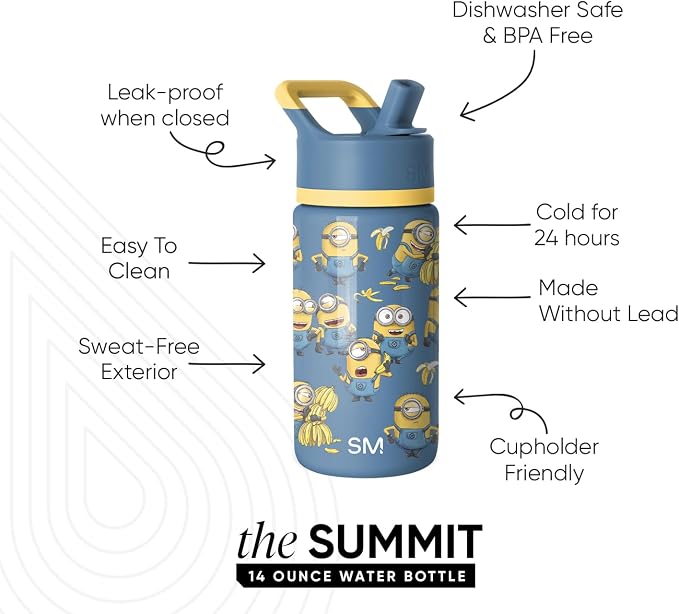 Simple Modern Minions Kids Water Bottle & Toddler Cup | 14oz | Insulated - Image 2