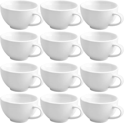 Reallnaive 12 pieces 7.5 oz Porcelain Espresso Cups Set White 220ml Durable by Unknown