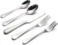 20-Piece Forged Hammered Stainless Steel Flatware Cutlery Set for 4, SXY INOX Shape of Water Drop Includes Dinner Knives/Forks/Spoons,Tea Spoons, Salad Forks, Mirror Polished - Dishwasher Safe