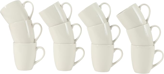 Gibson Home Great Essentials 12 Ounce Porcelain Coffee Mugs by GibsonHomewares