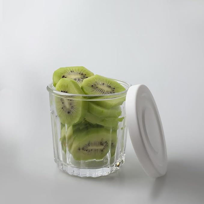 Working Glass Cups with Lids Set of 4, 13.5oz Thick Glass Tumblers | Classic - Image 9