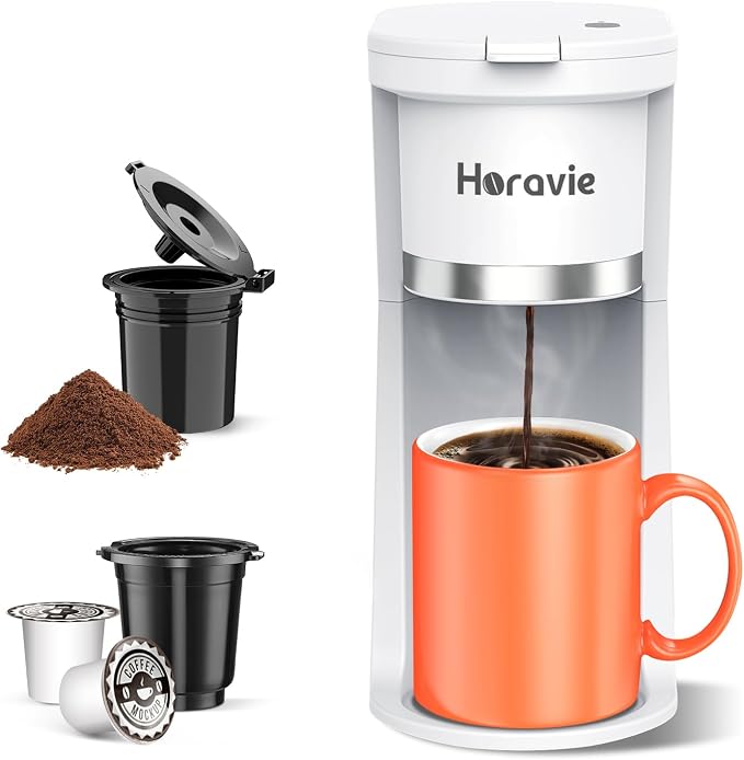 Small Single Serve Coffee Maker, One Cup Coffee Machine by Horavie