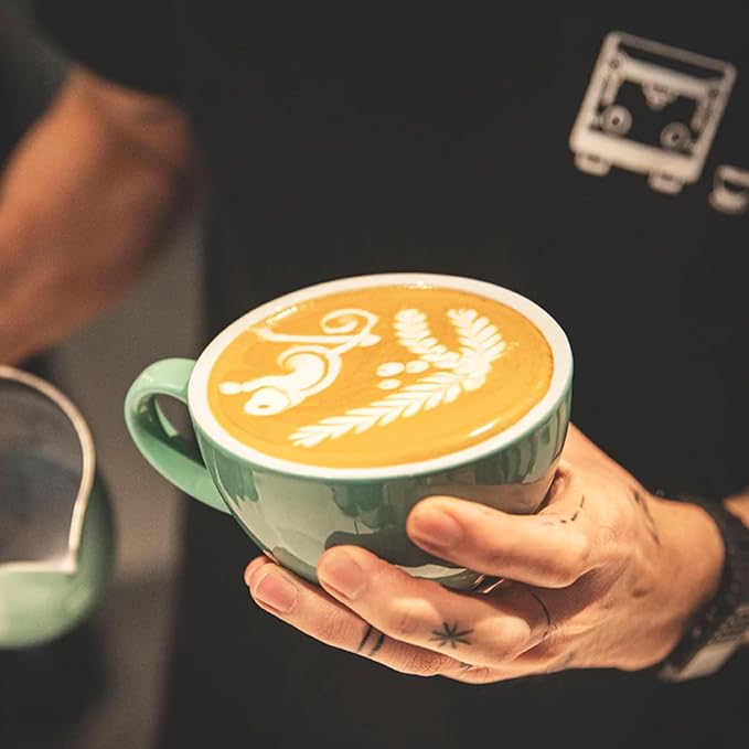 Loveramics Latte Art Mug with Saucer, 10 oz Ceramic Coffee cups with Round - Image 2