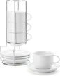 Sweese 8 Ounce Porcelain Stackable Cappuccino Cups by Sweese