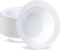 BESTVIP 50Pcs Plastic White Bowls, 12 Oz Disposable Bowls Disposable Bowls for Parties, Wedding, Christmas, Soak Proof Bowls for Breakfast, Lunch, and Dinner Meals