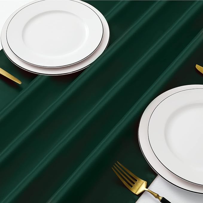 Manyshofu Dark Green Satin Table Runner 12x108 - Image 2