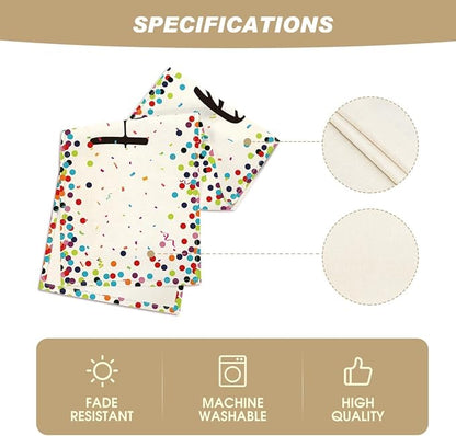 Artoid Mode Polka Dot Beige Happy Birthday Table Runner, Seasonal Kitchen - Image 5
