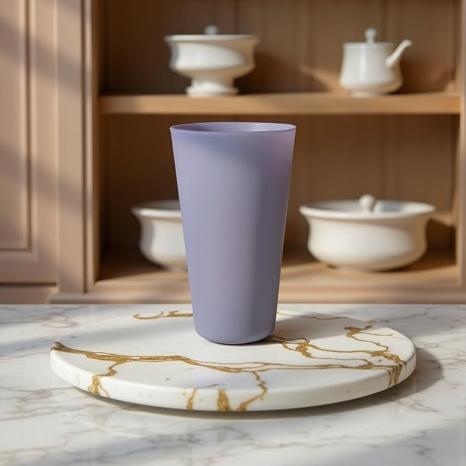 32 oz Plastic Cups Large Reusable set 8, Plastic Tumbler Grey Tone | Food Grade - Image 5
