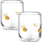 Icon Juice Glasses, 14oz Stemless Wine Drinking Juice Glass Cup for Valentine Party Supplies Gift(2 Pcs,Football)