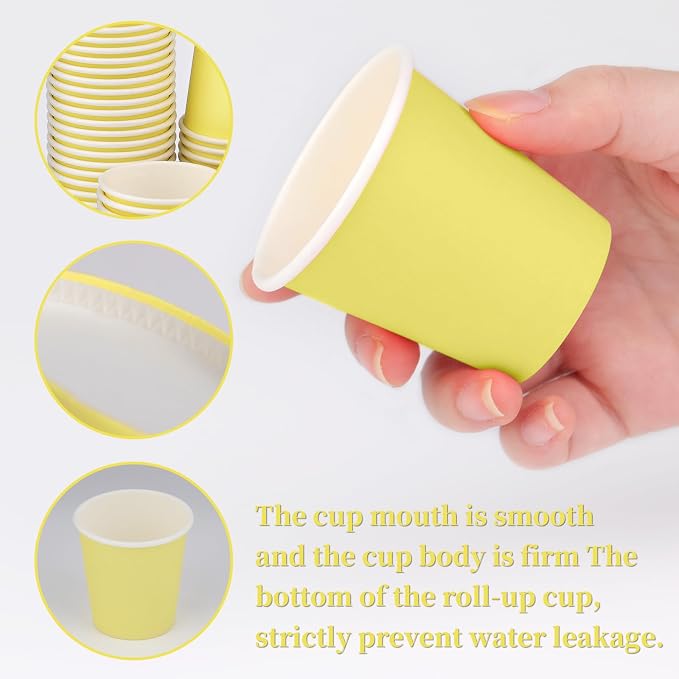 100 Pack 3 oz Disposable Paper Cups, Mouthwash Cups Espresso - Image 3