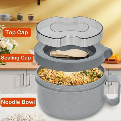 28 oz Soup Bowl with Handles, Microwave Ramen Bowl with Lid - Image 4