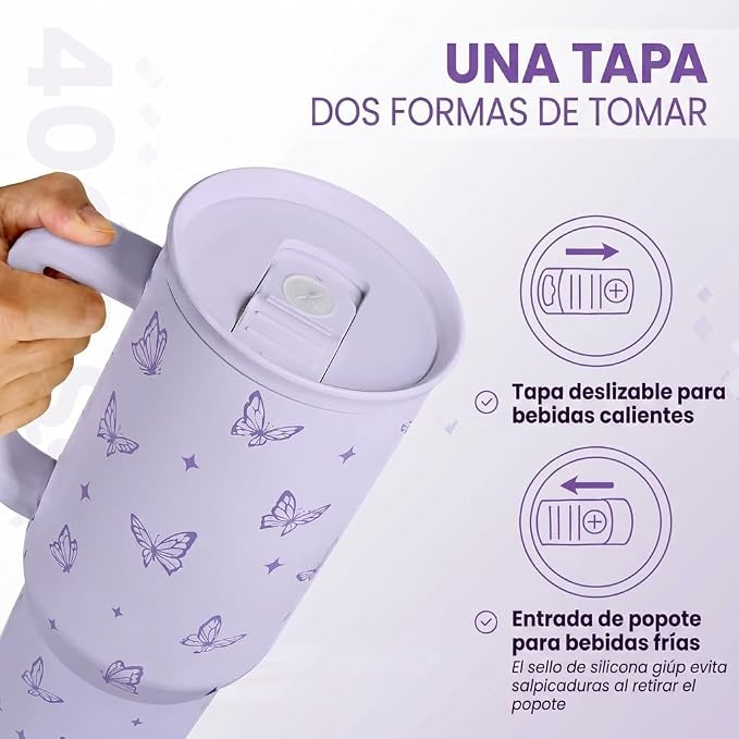 Butterfly Gifts for Women, Stainless Steel Insulated Coffee Travel Mug Cup - Image 3