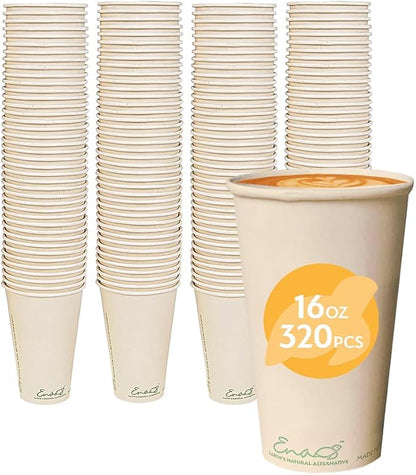 100% Compostable Disposable Coffee Cups Paper Cups Made from Bamboo, by EarthsNaturalAlternative