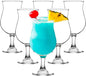 Hurricane Glasses Set of 6-13 Oz Milkshake Tall Cocktail Glasses by binsakao