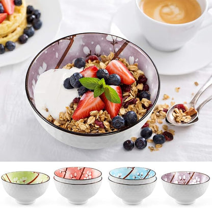 Ceramic Rice Bowls 10 oz, Sakura Bowl Gift Set - Image 7