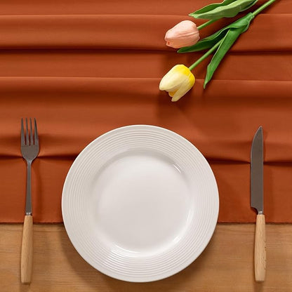Terracotta Chiffon Table Runner Summer Boho Wedding Birthday Party Decor | 14ft - Image 3