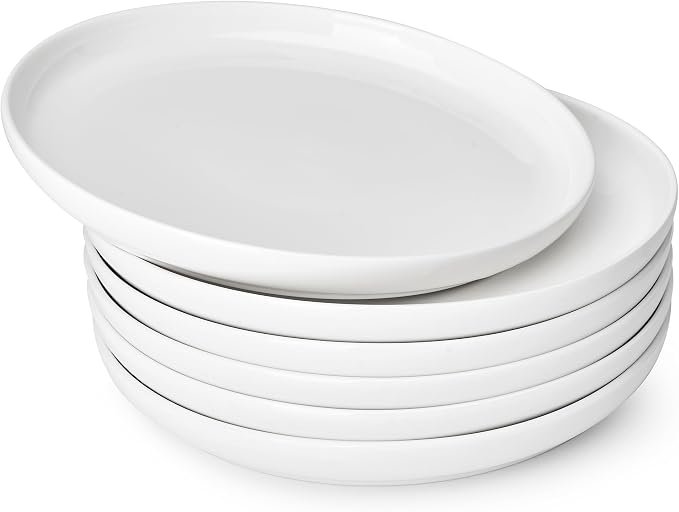 Sweese Porcelain Dessert Plates, 7.4 Inch Lightweight Round Salad Plates Set of by Sweese