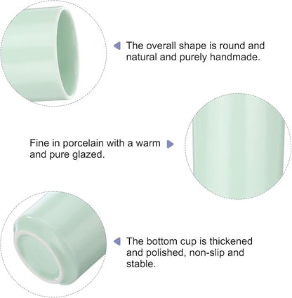 HARFINGTON Japanese Ceramic Tea Cups 8oz / 240ml Simple Solid Color No Handle - Image 4